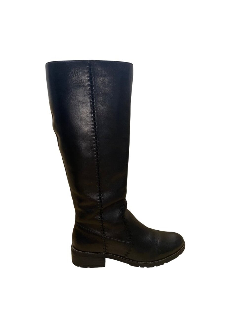 Sofft Women’s Black Leather Stitched Detailing Zip-Up Knee High Boots Size 7.5M